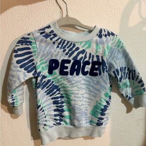 Little Me Blue and Green Peace Sweatshirt